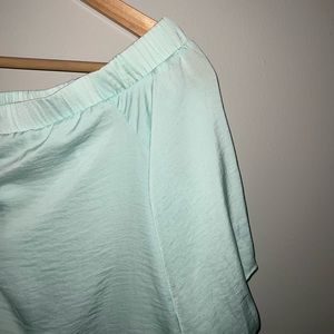 Light Blue off the shoulder blouse. Bar III, size small